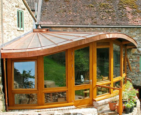 Copper roof timber frame extension